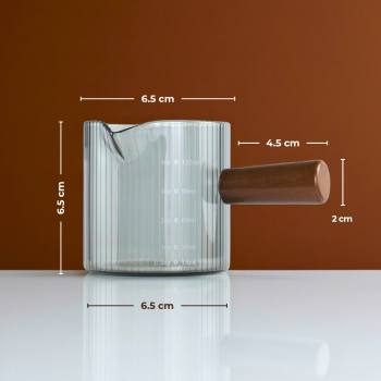 Gambar produk KESOTO Gelas Takar Kopi Espresso Shot Measuring Cup Wooden Glass 120ml - KS21