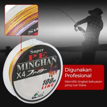 Gambar produk TaffSPORT MINGHAN Senar Benang Tali Pancing Super PE Braided Line 100M 0.8 - X4