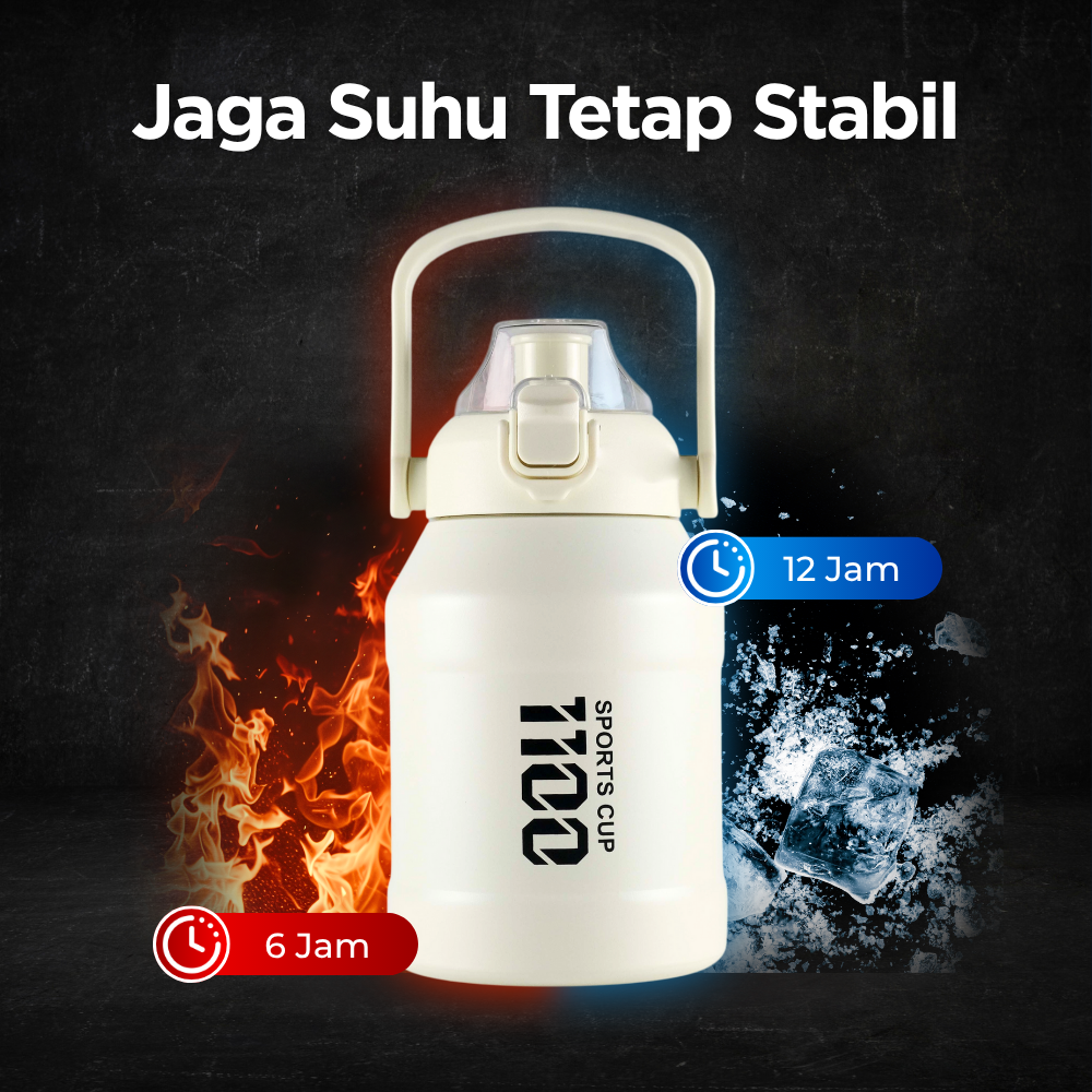 Gambar produk NARMEI Botol Minum Termos Air Panas Dingin Stainless Steel 316 1.1L - DDH316