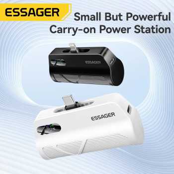 Gambar produk ESSAGER Power Bank Kapsul Mini 2in1 Type C Lightning PD 20W 5000mAh - QH-185