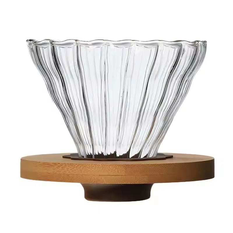 Gambar produk FMA Filter Penyaring Kopi V60 Coffee Filter Walnut Wood Bracket Diagonal - FM-VWN