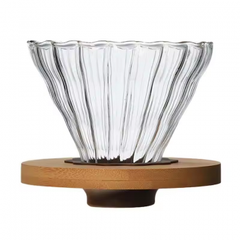 Gambar produk FMA Filter Penyaring Kopi V60 Coffee Filter Walnut Wood Bracket Diagonal - FM-VWN