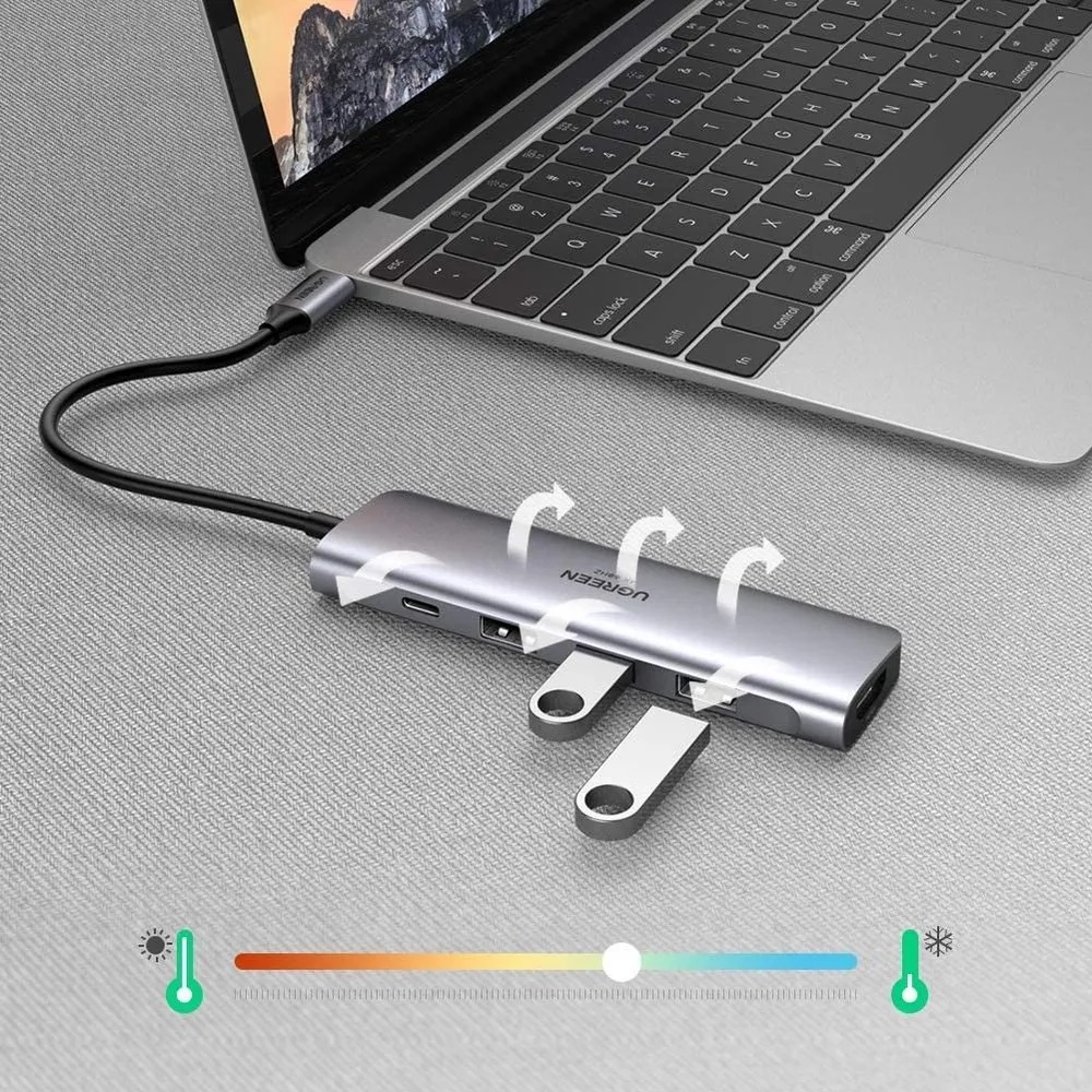 Gambar produk UGREEN USB Hub Type C 5in1 USB Type C USB 3.0 4K HDMI PD 100W - CM136