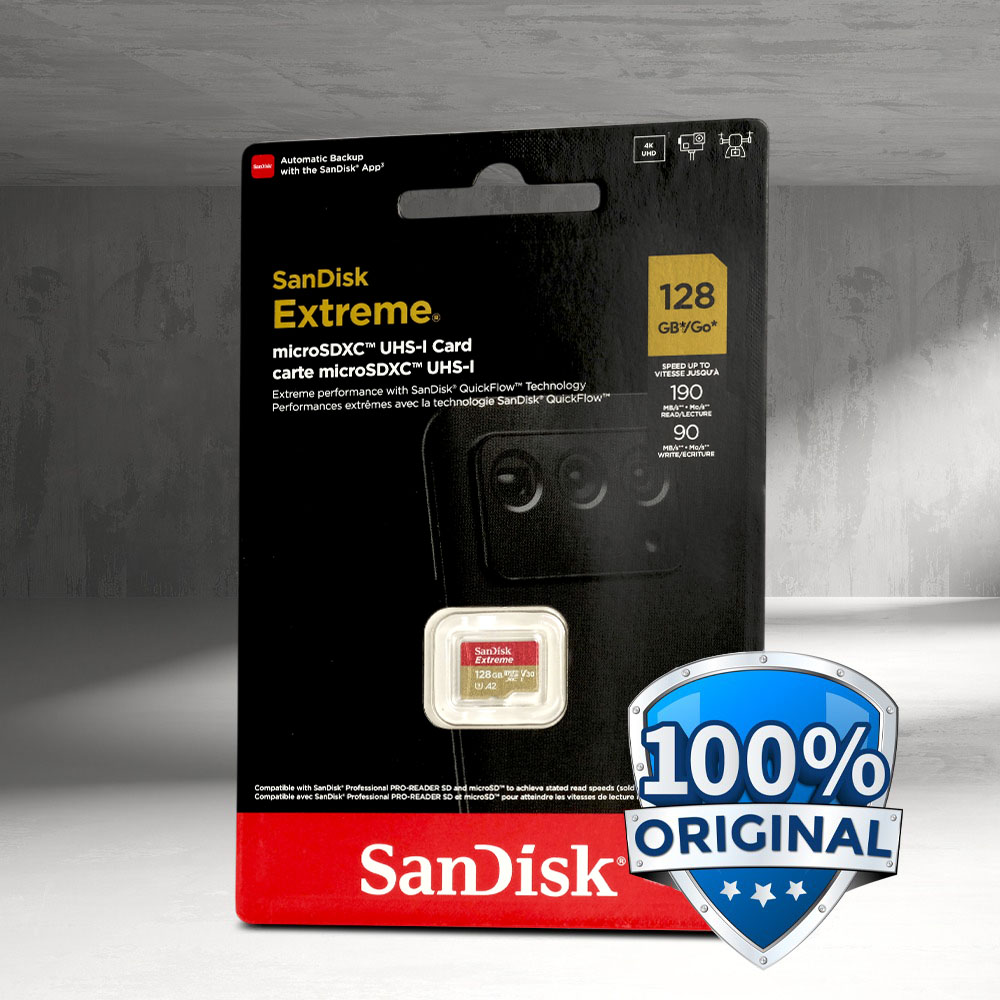 Gambar produk SanDisk Extreme microSDXC V30 A2 U3 128GB-SDSQXAA-128G