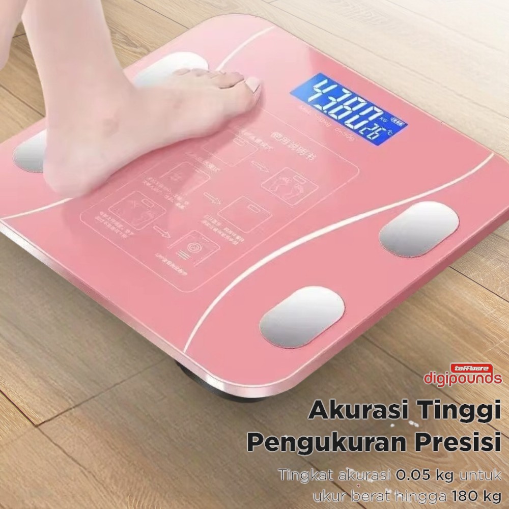 Gambar produk Taffware Digipounds Timbangan Badan Digital Scale Temperature 180kg - SH-Y01-U1