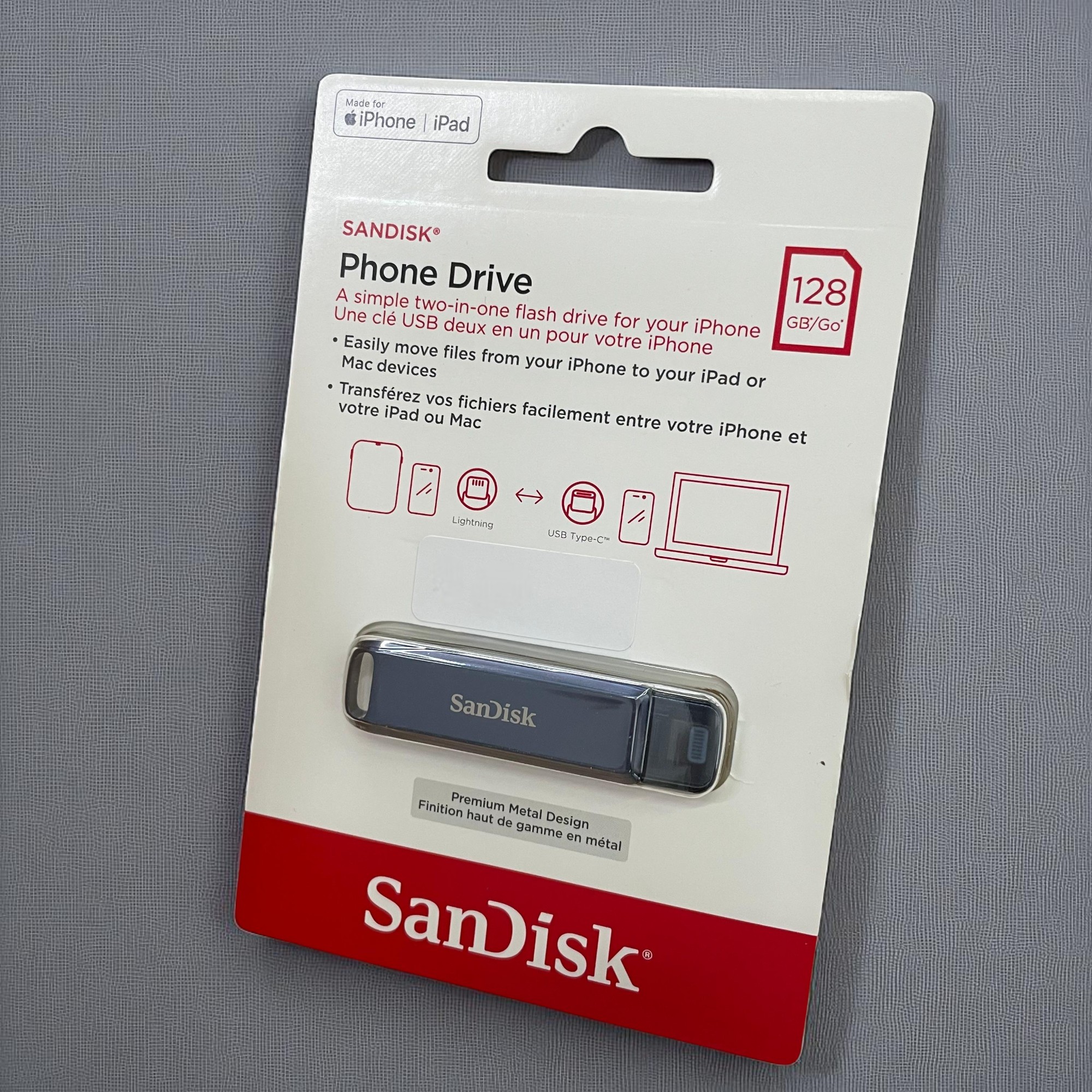 Gambar produk SanDisk Phone Drive USB Type-C Lightning 90MB/s 128GB - SDIXD0N