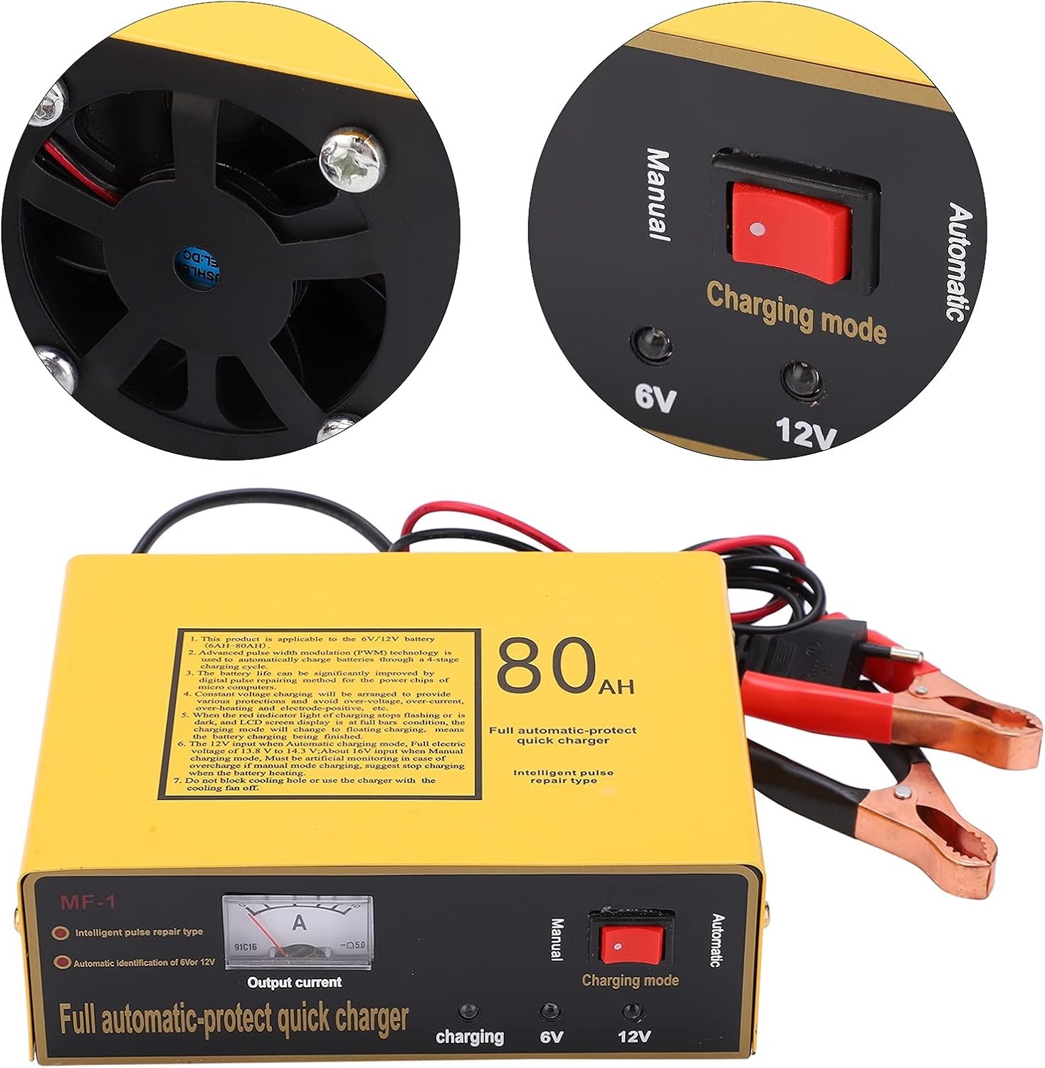 Gambar produk UrbanRoad Charger Aki Mobil Motor Intelligent Battery Charger 6V/12V - MF1