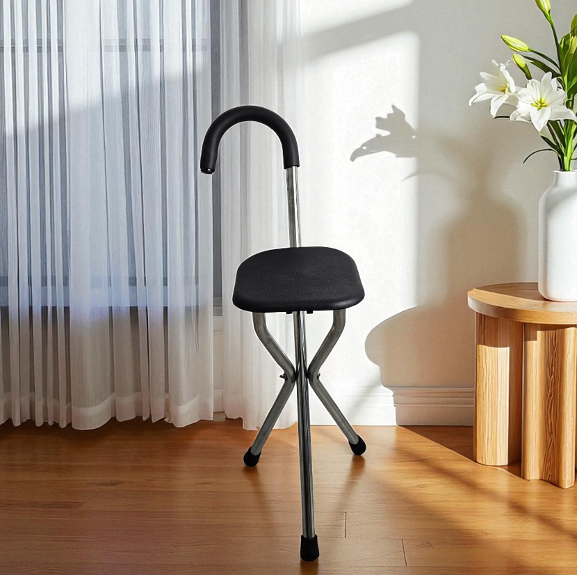 Gambar produk GAIWANZI Tongkat Jalan Kursi Lipat 2in1 Foldable Cane Chair Portable - GZD05