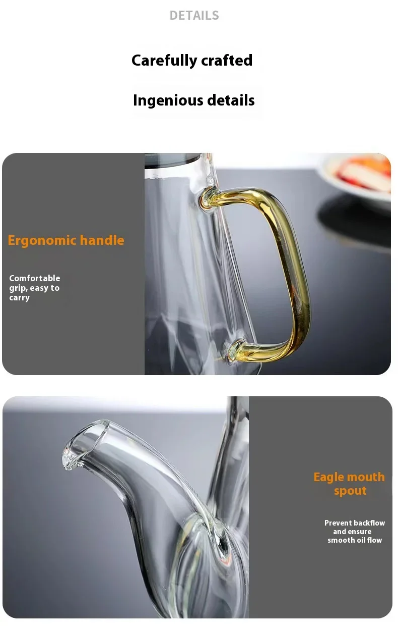 Gambar produk FMA Botol Minyak Borosilicate Glass Oil Pot Leakproof Heat-Resistant 700ml - FM-3PL
