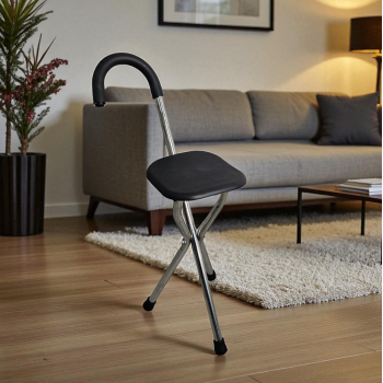 Gambar produk GAIWANZI Tongkat Jalan Kursi Lipat 2in1 Foldable Cane Chair Portable - GZD05