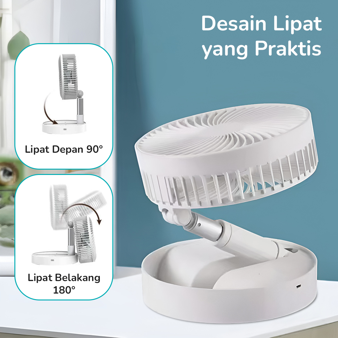 Gambar produk ZK Kipas Angin Standing Portable Retractable Folding Fan 7200mAh - ZK-20321