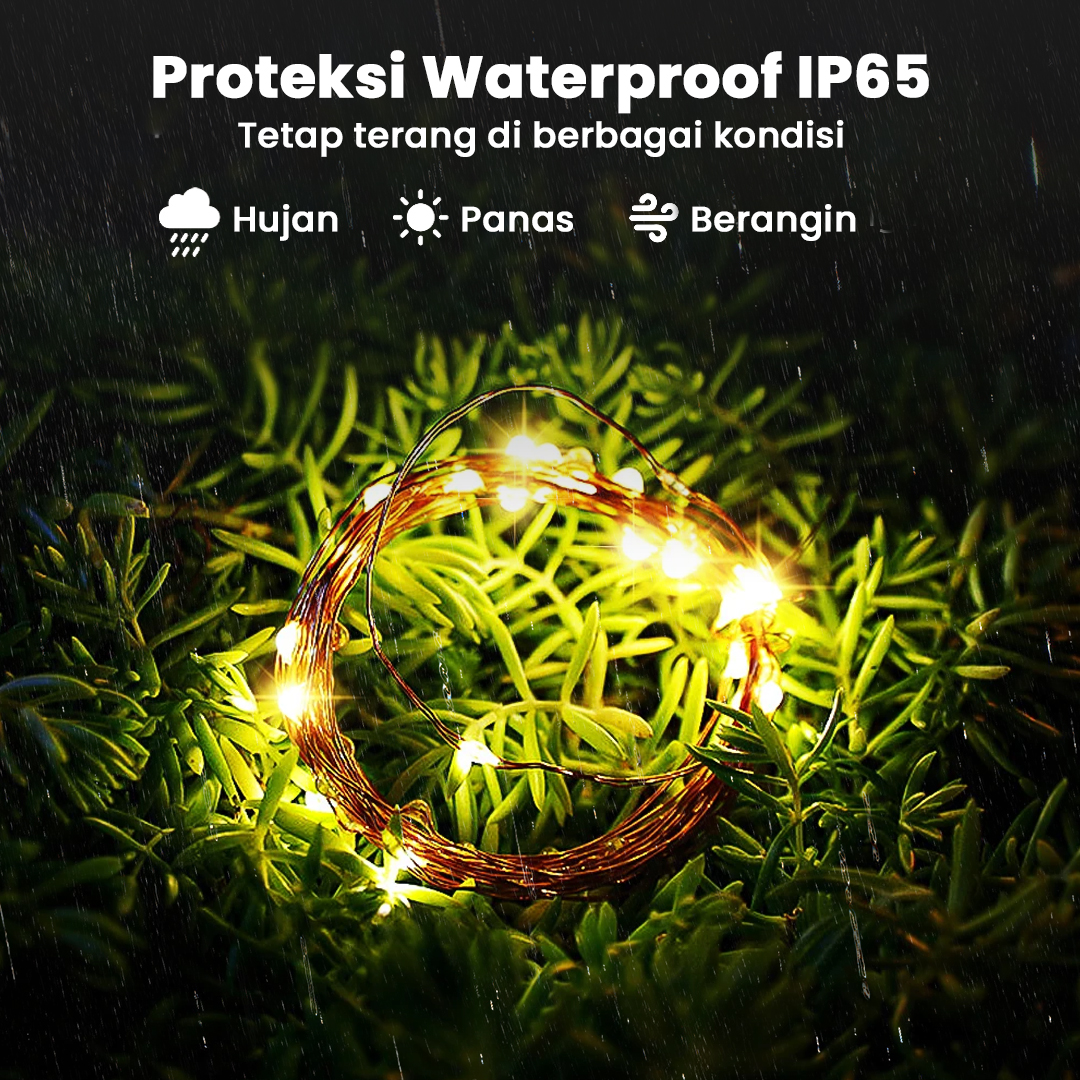 Gambar produk OKAL Lampu Hias Tumblr String Lights 50 LED 7M with Solar Panel - OKLED7
