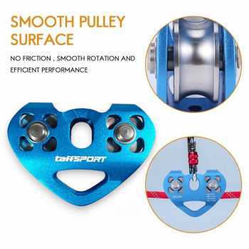 Gambar produk TaffSPORT Double Pulley Tandem Zipline Smooth Surface Aluminium 30kN - ZWA006