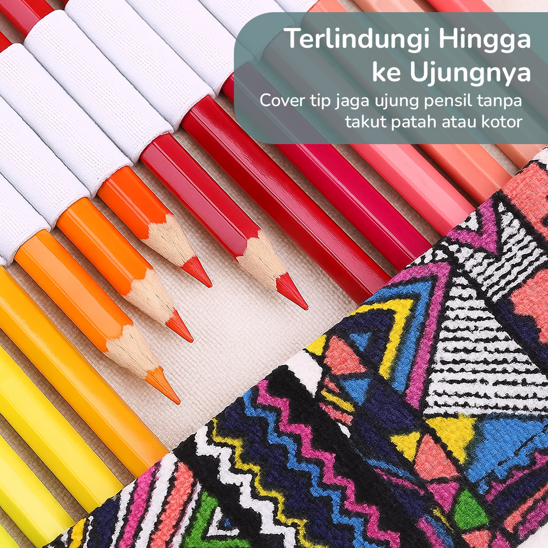 Gambar produk MARCO Bohemian Tas Tempat Pensil Gulung Canvas 48 Slot 20.5x56cm - EN-71