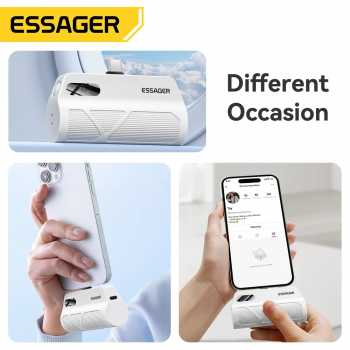 Gambar produk ESSAGER Power Bank Kapsul Mini 2in1 Type C Lightning PD 20W 5000mAh - QH-185