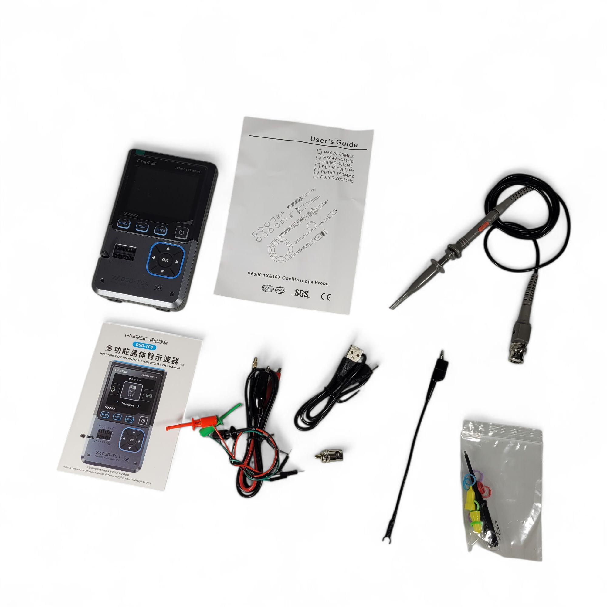 Gambar produk FNIRSI Osiloskop Digital Oscilloscope 3in1 Transistor Signal Generator - DSO-TC4