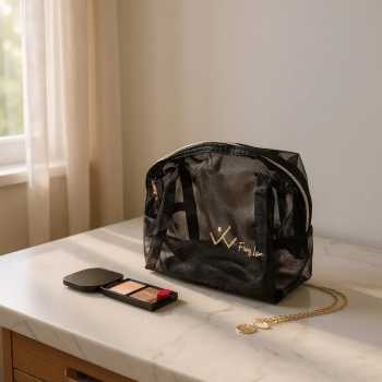 Gambar produk Fang Lun Tas Make Up Kosmetik Transparent Mesh Octagon Bag - SMG2