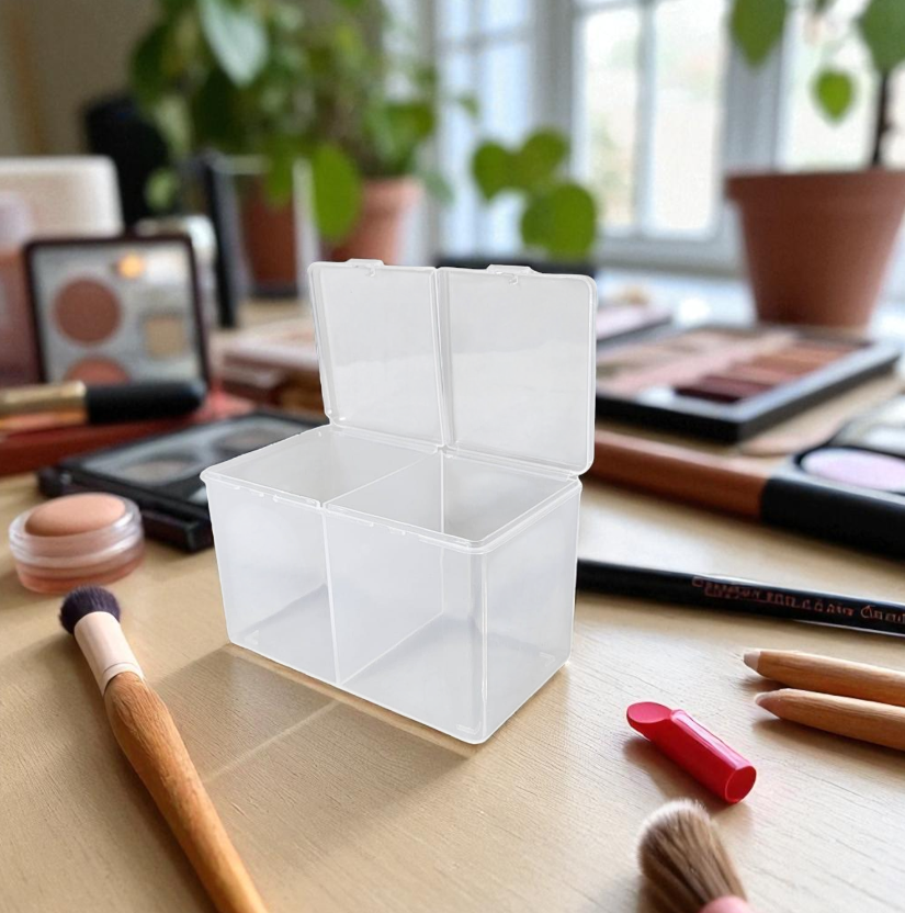 Gambar produk Acolehuma Tempat Kapas Multifungsi Dual Compartment Make Up Storage - AH097