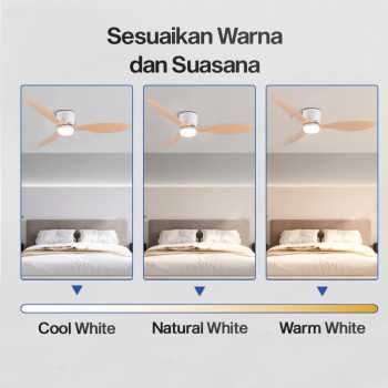 Gambar produk SOVE Kipas Angin Gantung Lampu Tri Color Ceiling Fan 42 Inch - YN-45
