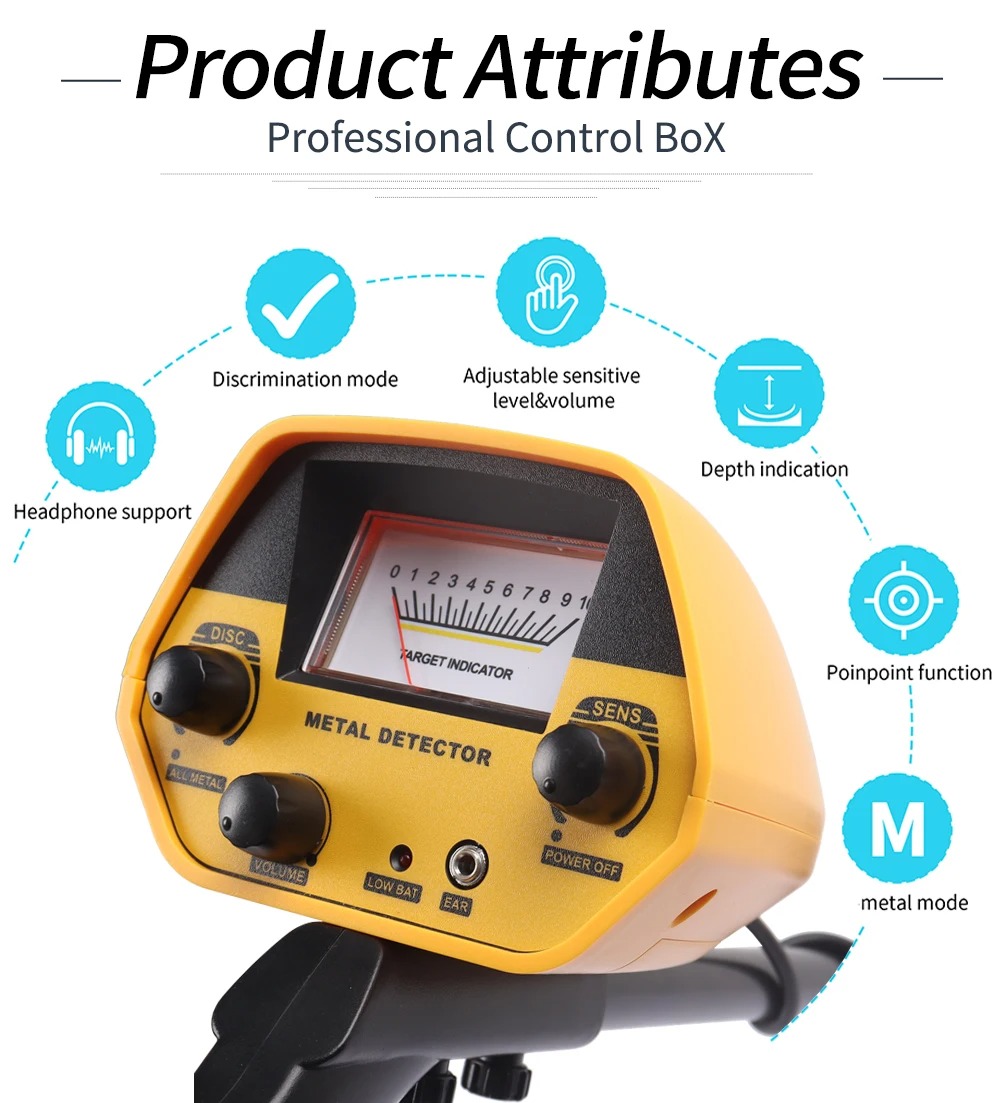 Gambar produk TECLUNG Pendeteksi Logam Metal Detector Waterproof Adjustable 3 Mode - GTX5030G