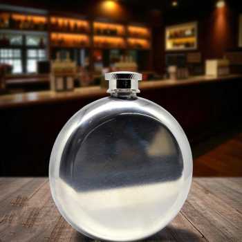 Gambar produk Botol Minum Wine Bir Hip Flask Round Shape Stainless Steel 201 5oz - B-5