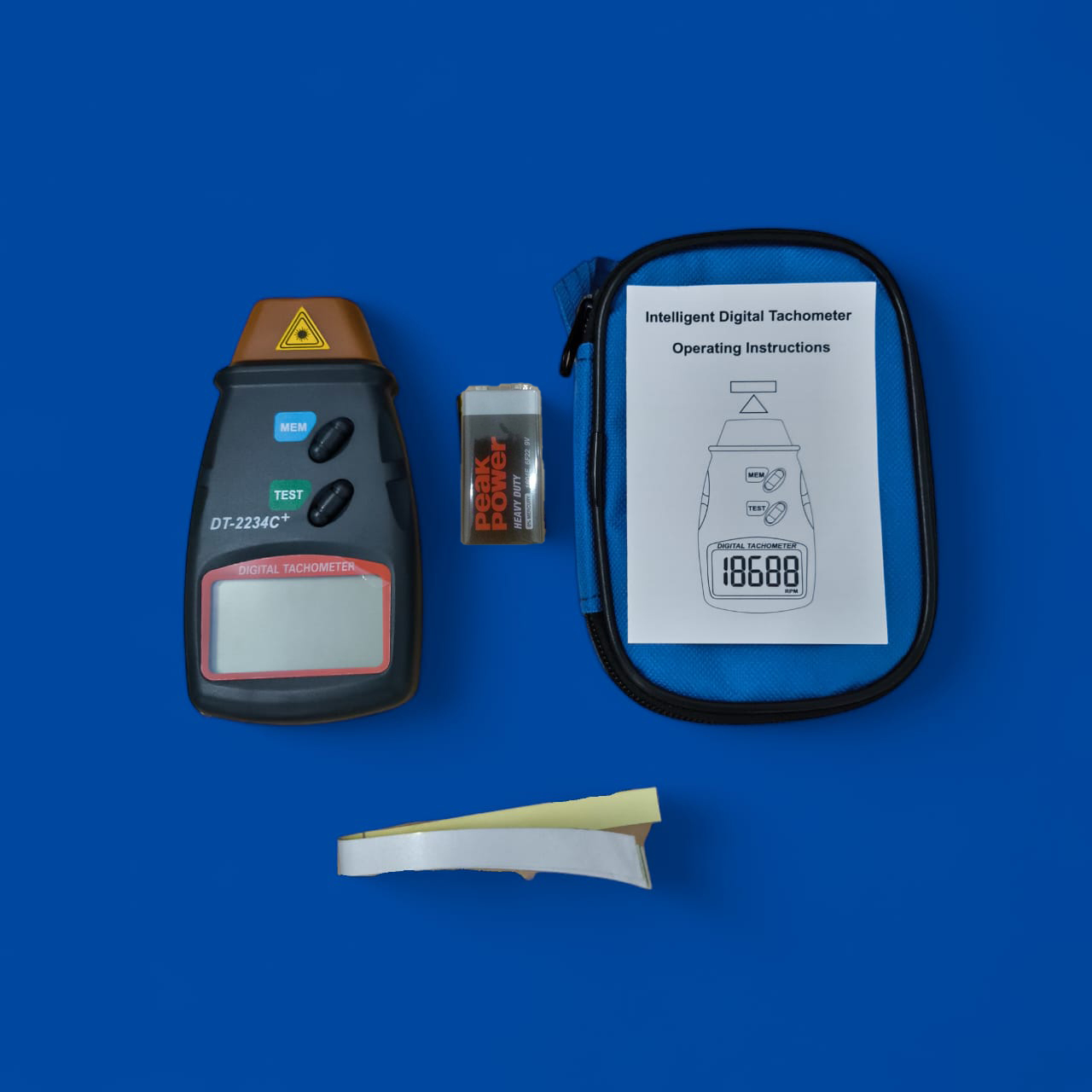Gambar produk TaffSTUDIO Digital Laser Photo Tachometer LCD 2.5-99999 RPM - DT-2234C+