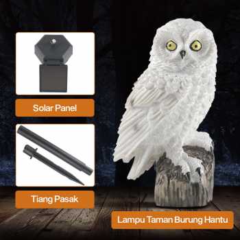 Gambar produk OOBEST Lampu Taman Hias Burung Hantu Waterproof Solar Panel Warm White - SG15S