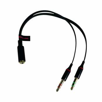 Gambar produk TaffSTUDIO Splitter Audio Jack Female ke Dual 3.5mm Male (Mic+Hear) - L43