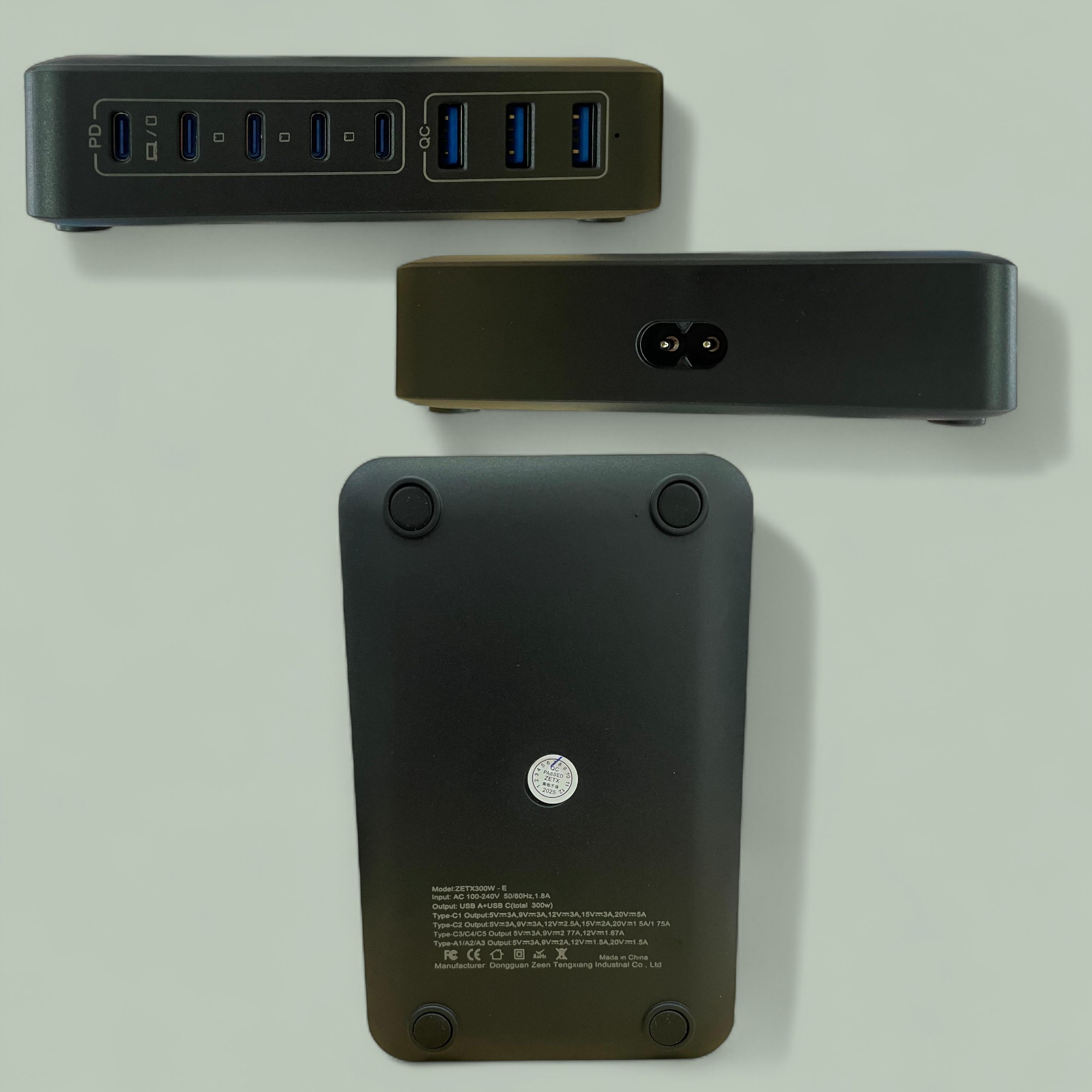 Gambar produk ILEPO Charger USB Docking Station 8 Multi Port Type C PD QC GaN3 300W - ZETX300W-U