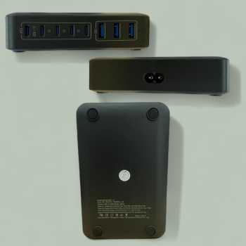 Gambar produk ILEPO Charger USB Docking Station 8 Multi Port Type C PD QC GaN3 300W - ZETX300W-U