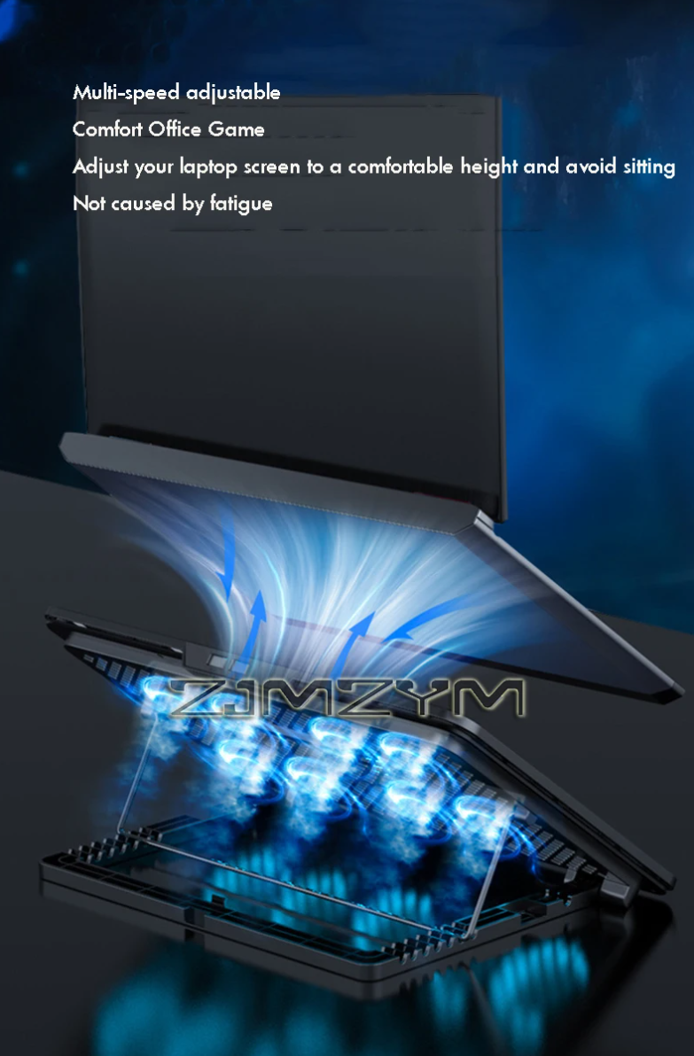 Gambar produk ZJMZYM Cooling Pad Laptop Gaming Kipas Pendingin 8 Fan 15.6 Inch - LG2010