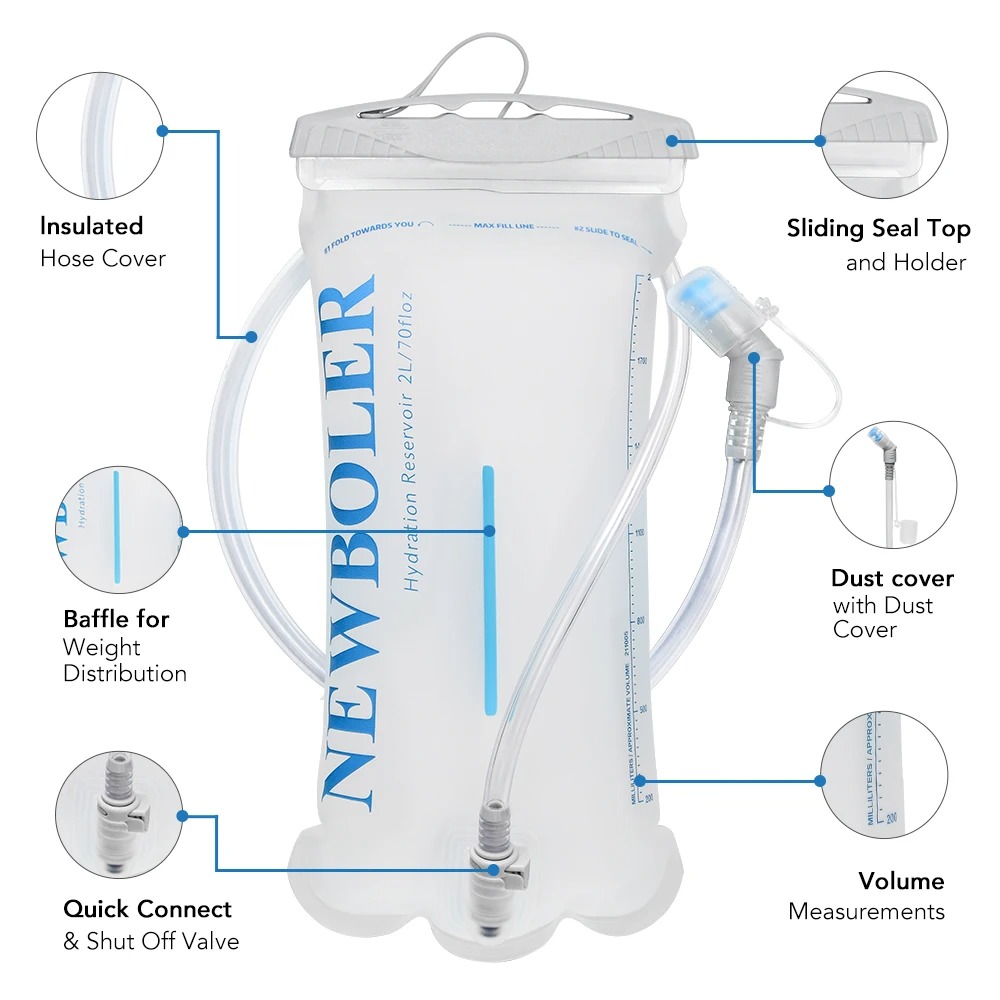 Gambar produk TaffSPORT Kantong Air Minum Water Bladder Food Grade Bite Valve 2L - TFWB-20