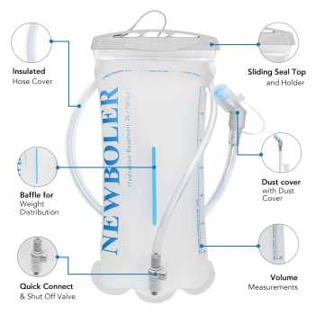 Gambar produk TaffSPORT Kantong Air Minum Water Bladder Food Grade Bite Valve 2L - TFWB-20