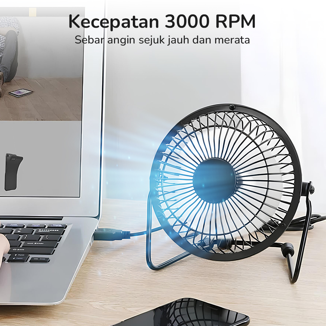 Gambar produk SANHUAI Kipas Angin Meja Portable Desk Table Fan USB 5.3 Inch 2.5W - A18