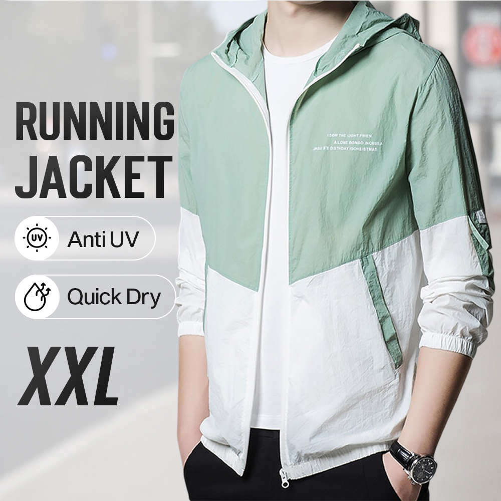Gambar produk MOMO Jaket Running Anti UV Windbreaker Korean Style Polyester XXL - MM067