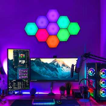 Gambar produk JGT Lampu Hias Hexagonal Dinding LED RGB Touch Control 3 PCS - 80944