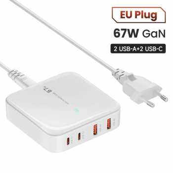 Toocki Charger Station Fast Charging Multi Port USB Type C GaN 67W - TCT67-JY01