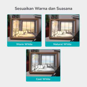Gambar produk INS Lampu Meja Hias 3D Lukisan Kayu Akrilik 3in1 Color Painting LED Seaside - DR5W
