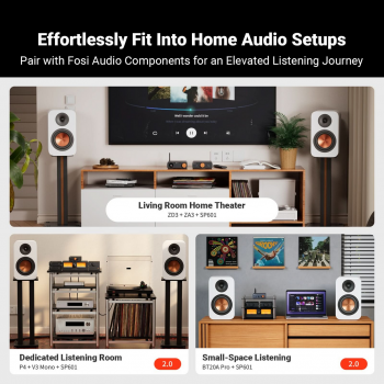 Gambar produk Fosi Audio Passive Bookshelf Speaker 2 Way 6.5 Inch Woofers Inch HiFi - SP601