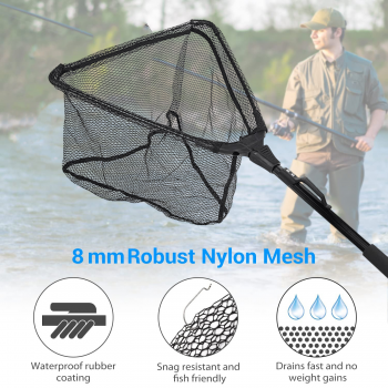 MARTY Jaring Pancing Ikan Triangle Mini Aluminium Alloy Folding 70cm - M-70