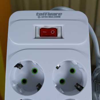 Gambar produk Taffware Stop Kontak USB Type C EU Plug 10A 110-250V 2500W 10 Lubang - QL-1077U / QL-1078U