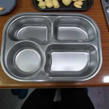 Gambar produk WIMPY Piring Makan Stainless Steel Tray Fast Food 4 Grid - W-005