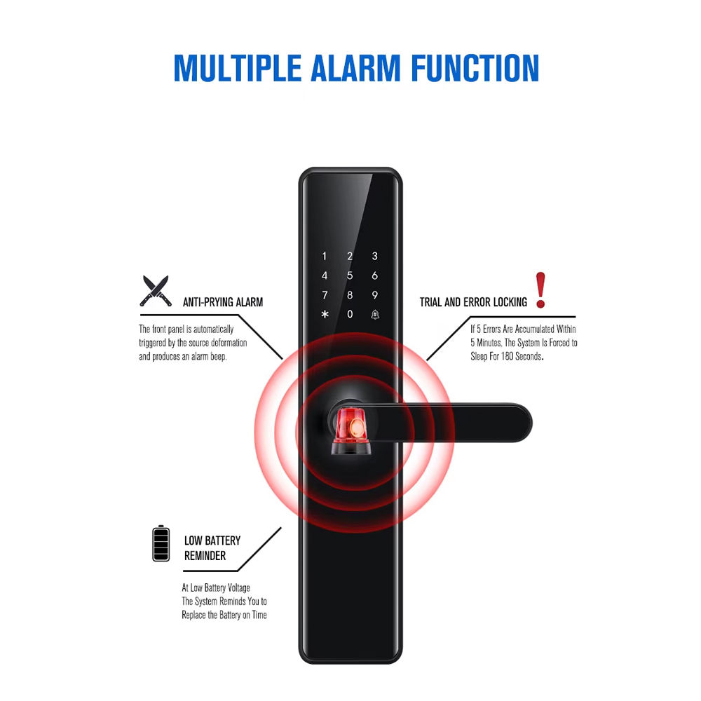 Gambar produk Benzi Smart Door Lock Fingerprint Password Card We Chat Mini Program - B21