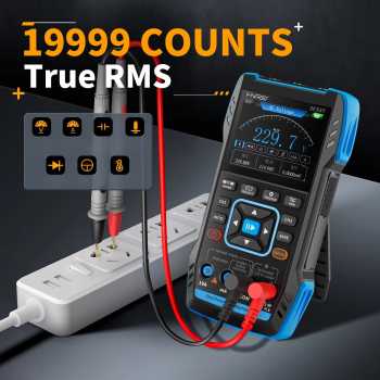 Gambar produk FNIRSI Digital Oscilloscope 3in1 Multimeter Signal Generator 2 Channel - 2C53T