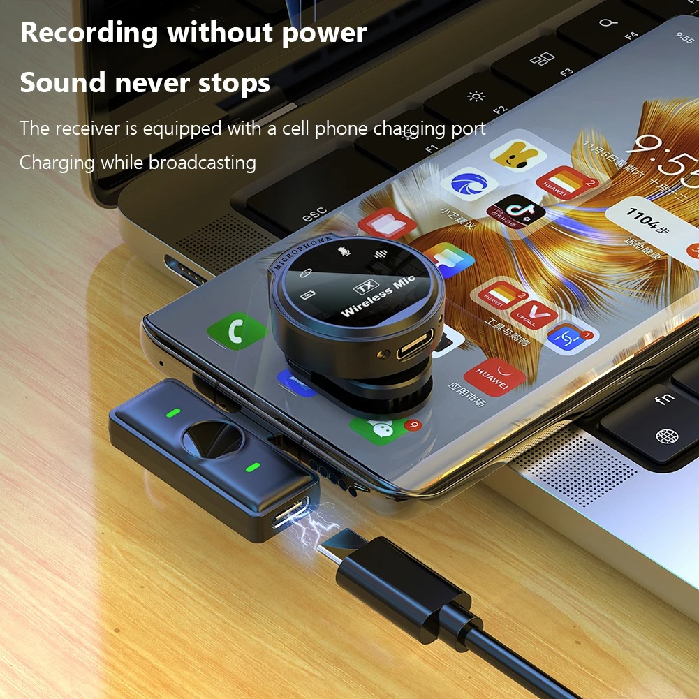 Gambar produk MIJA Mikrofon Wireless Lavalier Microphone Vlogger Magnetic Clip - J6