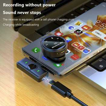 Gambar produk MIJA Mikrofon Wireless Lavalier Microphone Vlogger Magnetic Clip - J6