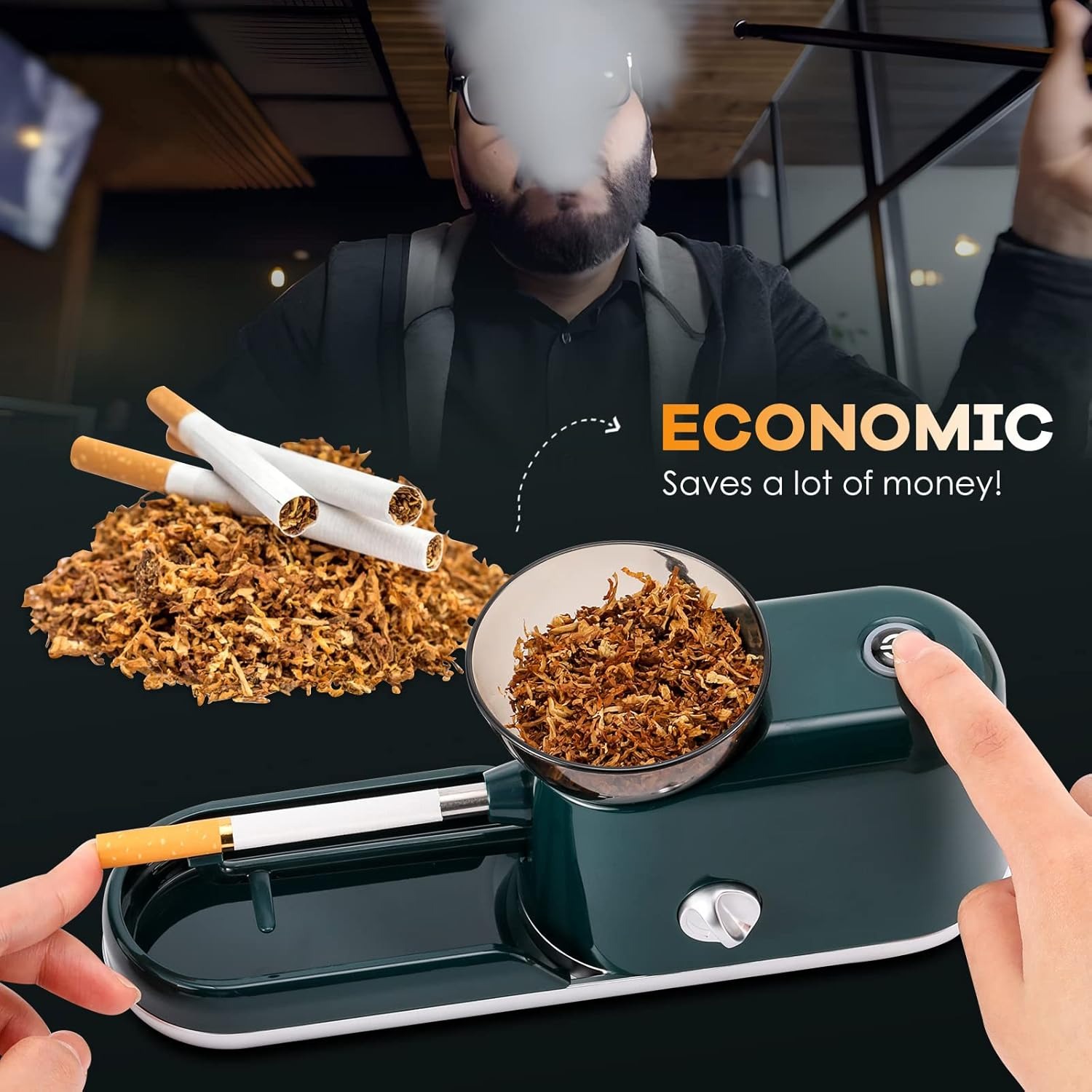 Gambar produk JOUGE Alat Linting Rokok Otomatis Electric Roller 7.5x75mm - H-8