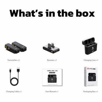 Gambar produk Udfine Mikrofon Wireless Lavalier Microphone Type C Lightning 2.4Hz - Mic Lite