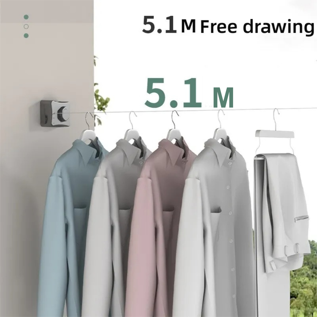 Gambar produk Jilin Tali Jemuran Baju Portable Indoor Outdoor Retractable 5.1M 20kg - J51