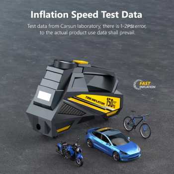 Gambar produk CARSUN Pompa Ban Elektrik Digital Tire Inflator Cigarette Plug 150 PSI - C3012-1